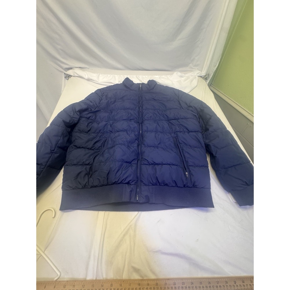 GAP Puffer Jacket Women's Xl Navy Blue Mid-Length Full Zip & Zip Pockets Y2K Mid
